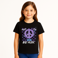 Girls black peace T-Shirt