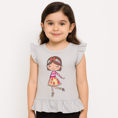 Girls gray doll sequin shirt