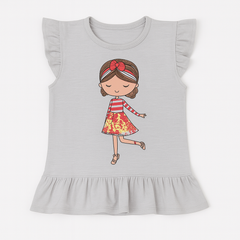 Girls gray doll sequin shirt