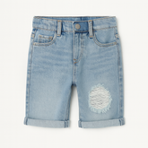 Boys blue denim ripped shorts