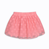 Girls pink net dot skirt