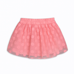 Girls pink net dot skirt