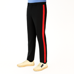 black dress pant with side stripe red