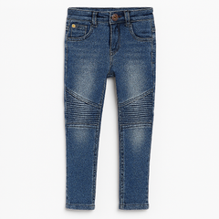 Boys blue wash denim stretch pant