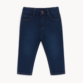 Boys blue denim wash stretch pant