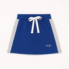 Girls blue side stripe skirt