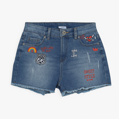 Girls embroidered denim shorts
