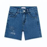 Girls embroidered denim shorts