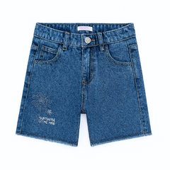 Girls embroidered denim shorts
