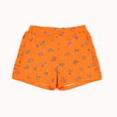 Girls orange floral print short