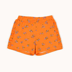 Girls orange floral print short