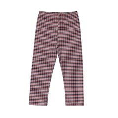 Girls red check tights