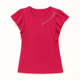 Girls pink frill T-shirt