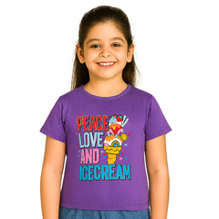 Girls purple glitter ice cream T-shirt