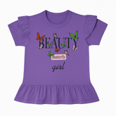 Girls purple beauty T-shirt frock