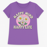 Girls purple happy mind T-shirt