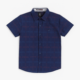 Boys blue pattern casual shirt