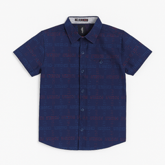 Boys blue pattern casual shirt