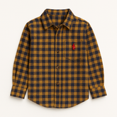 Boys yellow and blue check casual shirt