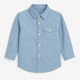Boys blue pocket style casual shirt