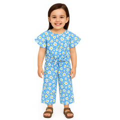 Girls blue Floral skate fish suit