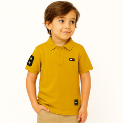 Boys yellow embroided polo shirt