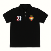 Boys basic black eagle polo shirt