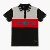 Boys black gray and red Tommy’s polo shirt