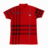 Boys red and black lining polo shirt