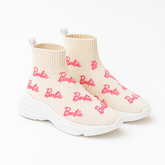 Girls white Barbie long shoes