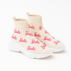 Girls white Barbie long shoes