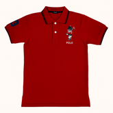 Boys red bear polo shirt