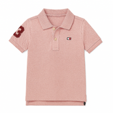 Boys tea pink embroidered polo shirt