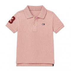Boys tea pink embroidered polo shirt