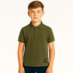 Boys commando embroidered polo shirt