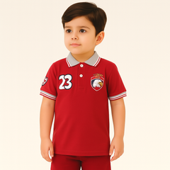 Boys red eagle polo shirt