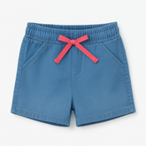 Blue red knots denim shorts