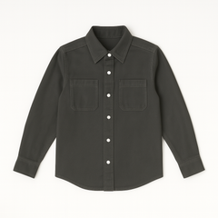 Boys gray pocket style casual shirt