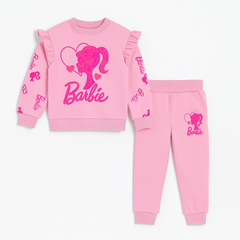 Girls pink Barbie tracksuit