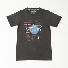 Boys ash gray space nission t-shirt