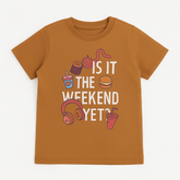 Boys brown “it’s the weekend yet” T-Shirt
