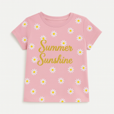 Girls pink flower glitter T-Shirt
