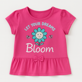 Girls pink frill flower T-Shirt