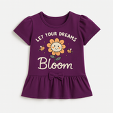 Girls purple frill flower T-Shirt