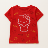 Girls Red hello kitty emboss T-Shirt