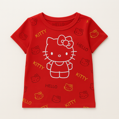 Girls Red hello kitty emboss T-Shirt