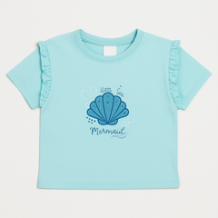 Girls sequin shell blue T-Shirt