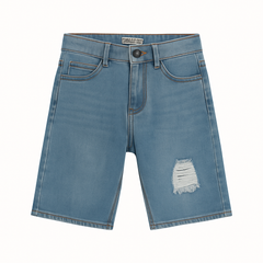Boys ice blue denim ripped shorts