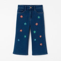 Girls flower embroidered flapper pant