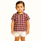 Girls micky mouse check shirt